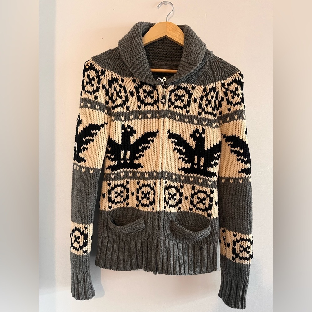 Aritzia TNA Lambswool Zip-up Sweater - XS